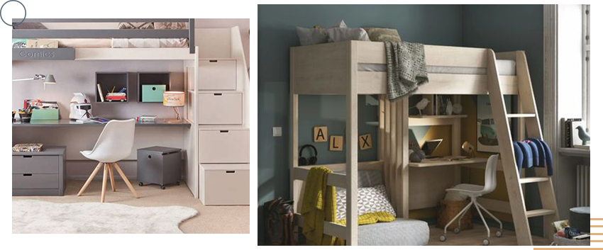 lits mezzanines dans aménagement chambre enfant